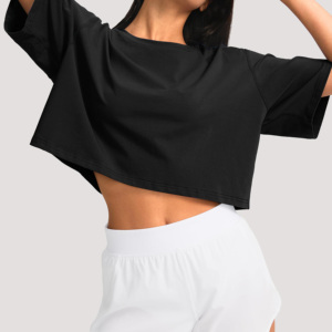 Nuevo Top Corto para Mujer, Color Sólido, Secado Rápido, Ecológico, Transpirable, Talla Grande, para Fitness, Entrenamiento, Running, Yoga - Product Image 3