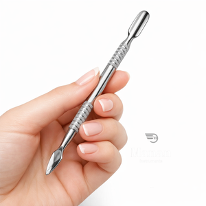 Pousse-cuticules double extrémité en acier inoxydable pour manucure et pédicure, outil de nettoyage et d'entretien des ongles, poignée antidérapante, résistant à la rouille, professionnel - Product Image 2