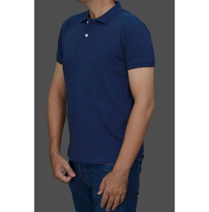 Men's Black Short Sleeve Polo <b>Shirt</b> 100% Cotton Knitted Solid Casual Style Regular Fit - Product Image 5