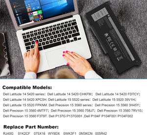 Batterie de remplacement pour ordinateur portable RJ40G pour Latitude 14 5420/15 5520/Precision 15 3560 Series-15.2V 63Wh Li-Ion en stock - Product Image 6