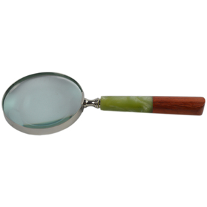 Loupe en métal Verre de couleur vive Conception de la poignée Décor de finition élevée Loupe standard en forme de verre - Product Image 1