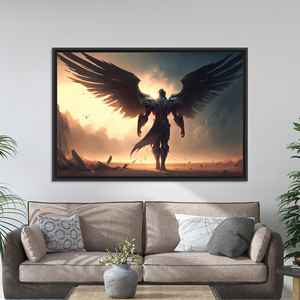 Décoration murale élégante et moderne en verre trempé imprimé sur toile, toile encadrée noire - Product Image 1