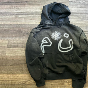 Produttori di Felpe con Cappuccio Personalizzate con Logo Vintage, Stampa Digitale di Figure e Lettere, Effetto Consumato e Strappato - Product Image 5