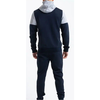 Survêtement d'hiver personnalisé pour homme en Spandex/Polyester, veste à capuche zippée et pantalon de jogging, taille élastique, matière respirante, poids moyen