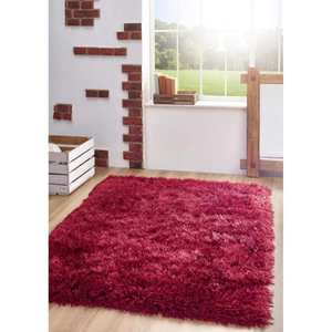 Alfombra de área de lujo roja vino, de pelo largo y resistente, de 80x150 cm, con envío manual. - Product Image 2