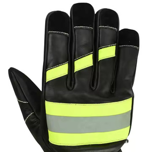 Vache en cuir fendu soudage résistance à la chaleur gants de lutte contre l'incendie Protection de ligne longs gants ignifuges de travail - Product Image 5