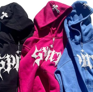 Fournisseur OEM de logo de broderie personnalisée de sweat à capuche zippé de luxe, vente en gros de sweats à capuche streetwear de haute qualité pour les marques de mode - Product Image 4