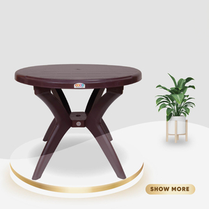 Juego de Mesa Plegable de Plástico Marrón Moderno y Ecológico Vara Merchants, con Superficie Gruesa Resistente y Estructura Metálica Robusta para Hotel - Product Image 1