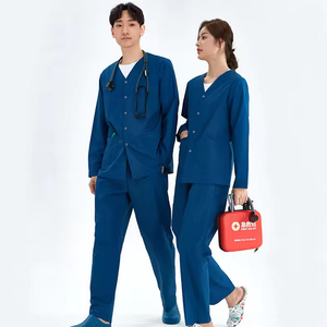 Ensemble d'uniformes médicaux unisexes personnalisables en tissu coton-polyester avec détection d'aiguilles pour hommes et femmes - Product Image 6