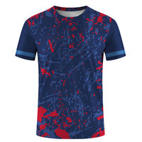 T-shirt pour homme 2026 de qualité supérieure, imprimé par sublimation, 100 % polyester, séchage rapide, anti-UV, avec logo personnalisé et motif lettres