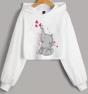 Sweat à capuche court à manches longues imprimé de qualité supérieure pour femmes, coupe personnalisée pour toutes les occasions d'hiver - Product Image 1