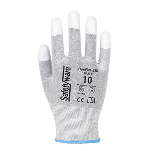 FP201 Polyester Mixed Carbon Knitted Safety <b>Gloves</b> PU ESD <b>Touch</b> <b>Screen</b> <b>Gloves</b> - Product Image 1