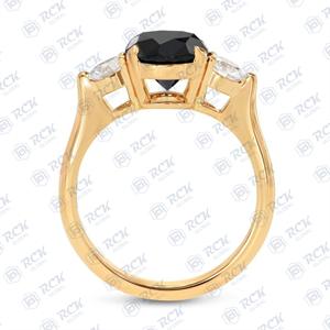 แหวนเพชรโมอิสตัดสามชิ้นทรงกลม1.40สำหรับผู้หญิงสำหรับเป็นของขวัญวันครบรอบหรือวันเกิด - Product Image 2