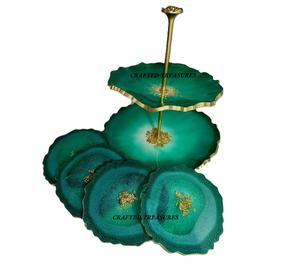 Dessous de verre époxy en résine à paillettes de la plus haute qualité pour la décoration intérieure de l'Inde aux prix de gros - Product Image 2