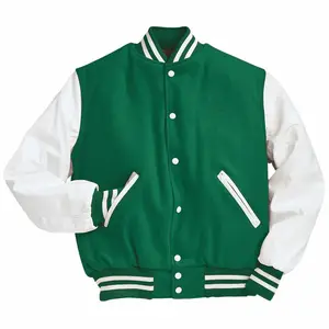 Mens Long Sleeve Varsity top Causal fashion Fit Bomber Baseball upper for Couples Wool jacket
