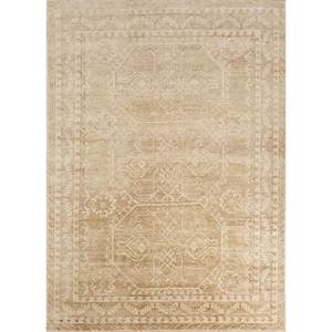 พรมไหมพรมถักมือขนาดใหญ่ Jaipur Rugs รุ่น ZA PKWL-4006 สีเทียมเบจ-น้ำตาลลายเมดัลเลียนแบบจิ๊กซอว์ สำหรับตกแต่งห้องนั่งเล่นในบ้าน - Product Image 1