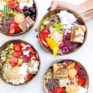 Ensemble de bols et de couverts en coque de noix de coco écologiques avec panier de rangement tissé Nouveau modèle - Product Image 2