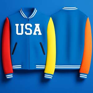 OEM Fabricant Blouson de baseball personnalisé de haute qualité avec manches en cuir brodé de chenille pour hommes Blouson universitaire Letterman - Product Image 6