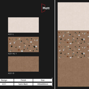 Carreaux muraux en céramique 300x600mm, design élégant, pour salle de bain et cuisine, finition brillante ou mate, surface sculptée effet sucre, design mural intérieur luxueux. - Product Image 1