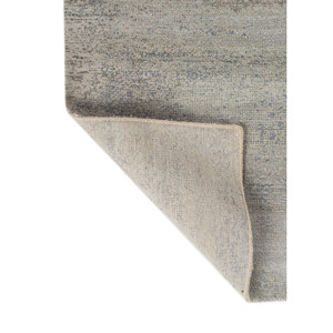 Alfombra Kavi Gris y Negra Anudada a Mano de Lana y Seda de Bambú con Patrón Abstracto Afterglow para Uso Doméstico-Eskm-04 - Product Image 5