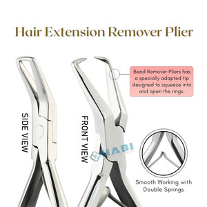 Outil de pince à extensions de cheveux professionnel Micro Ring Tape-in Long outil de joint réutilisable en acier inoxydable et en Silicone - Product Image 4