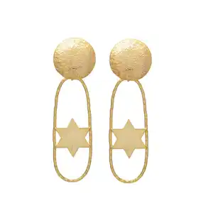 Gemstone belle shape for center in star unique design drop and dangle earring for women and girls