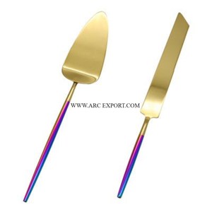 Servidor de pastel de artículos de mesa para eventos y cuchillo con mango de madera de bambú, herramientas de pastel de Metal de gran tamaño de calidad Superior estándar - Product Image 5