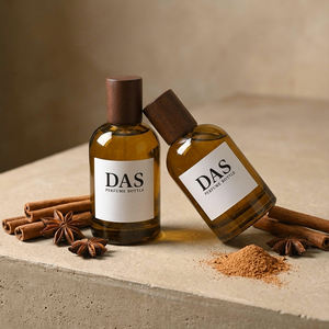 Flacon de parfum vide en verre rond ambré de 30 ml, 50 ml, 100 ml, polyvalent, avec bouchon en bois, pour les distributeurs professionnels - Product Image 2