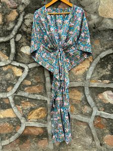 เสื้อคาฟตันสไตล์โบฮีเมียนยาวถึงพื้นทำจากผ้าฝ้ายออร์แกนิคของผู้หญิงคอลเลกชั่นบิกินี่คอลเลกชั่นฤดูร้อน - Product Image 3