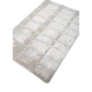 Tapis noué à la main en laine et soie de bambou Aiwb-3034, gris et noir, à motif abstrait, pour usage domestique - Product Image 2