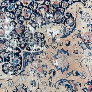 Alfombra Turca Extra Grande de 9.5x12.1 pies (289x369 cm), Alfombra Vintage con Diseño Floral Azul - Product Image 3