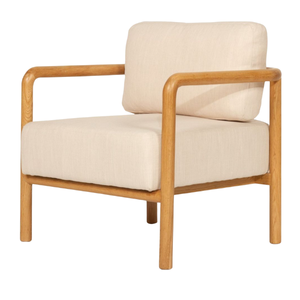 Muebles para Interiores y Exteriores, Sofá Individual de Lujo con Brazos de Madera de Teca y Cojín para Comedor, Hotel, Patio y Uso en Exteriores - Product Image 2