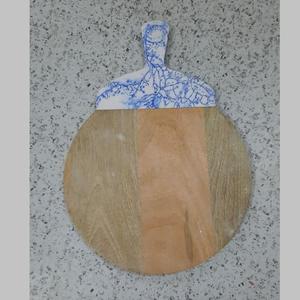 Tabla de servir de madera de mango de lavado blanco de resina azul duradera embalaje personalizado tabla de cortar de madera de resina Natural y tabla de queso - Product Image 3