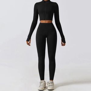 Ropa de gimnasio de secado rápido y transpirable para mujer, conjunto de Yoga de 3 uds, ropa deportiva profesional para gimnasio sin costuras hecha en fábrica, conjuntos de Yoga para mujer - Product Image 4