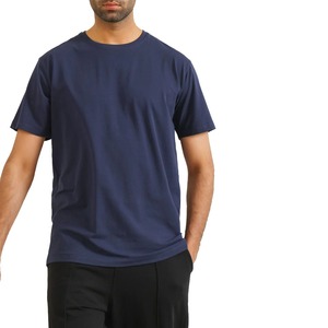 OEM al por mayor de algodón casual de los hombres de la camiseta de gran tamaño de manga corta con cuello redondo patrón sólido básico de hombro de la gota Camiseta para los hombres - Product Image 5