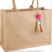 Bolsa de Mano Exclusiva JF de Yute y Lona, Ecológica, Moderna, Resistente, Plegable, Impermeable, para la Playa, Compras, Picnic, Viajes, Regalo para Mujer