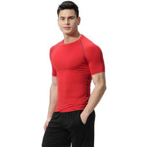 Fitness para hombres Alta elasticidad Transpirable Sudadera de secado rápido Baloncesto Correr Camiseta de manga corta Slim Fit para hombres - Product Image 2