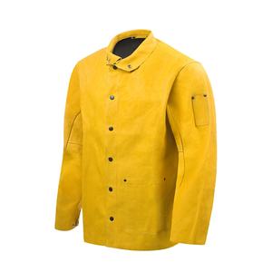 Chaquetas de soldadura de cuero resistentes y transpirables Trajes DE TRABAJO ignífugos y resistentes al calor de cuero dividido de piel de vaca - Product Image 3