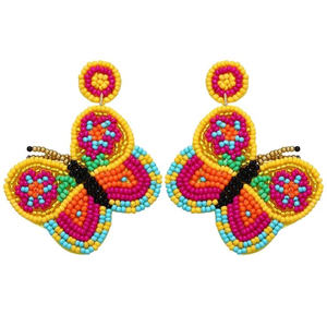 Premium haute qualité arc-en-ciel belle boucle d'oreille à la main perlée broderie fantaisie élégant à la mode nouveau Design par glowin fashion - Product Image 3