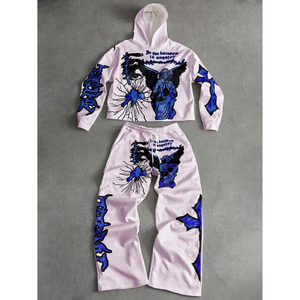 Conjunto de Sudadera con Capucha y Pantalones Deportivos de Invierno para Hombre, Personalizado, de Primera Calidad, con Bordado y Apliques, al por Mayor - Product Image 1