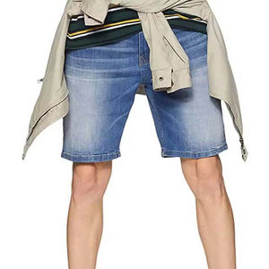 Pantalones cortos de mezclilla rectos de corte holgado de talla grande para hombre con logotipo personalizado de fabricante, ropa de calle ligera, cintura alta, 100% algodón, secado rápido - Product Image 6