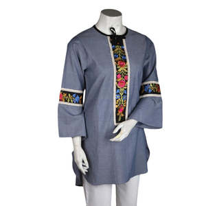 คุรตีปักลายสำหรับผู้หญิง - สีเทา - Product Image 1