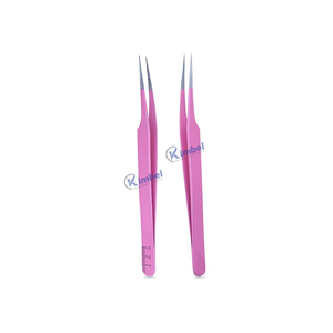 Pinzas de extensión de pestañas con punta de fibra de etiqueta privada de embalaje de caja personalizada de acero inoxidable rectas - Product Image 5