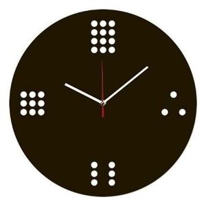 Horloge murale moderne noire, motif de dés, design unique, horloge minimaliste à piles, créative - Product Image 4