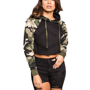 Sudadera Corta con Capucha para Mujer, Tejido Sólido Personalizado, Transpirable, de Poliéster, Manga Larga, Informal, para Invierno - Product Image 2