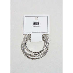 A3shop 4-Piece Rhinestone Fashion Bracelet <b>Set</b> Chic & Stylish <b>Bangles</b> with Sparkling Gems - Product Image 3
