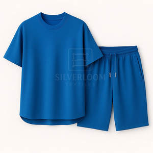 Ensemble décontracté deux pièces d'été pour hommes | T-shirt à manches courtes et short | Tissu léger et respirant | Logo personnalisé et couleur disponible - Product Image 4