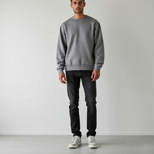 Men Breathable Heavy Fabric 400GSM Pullover Sweat Shirts Mens Windproof Oversize Long Sleeve Casual Sweatshirts Men's - Product Image 4