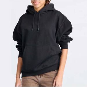 Sudaderas con capucha informales de Terry francés para mujer Sudaderas con capucha de invierno de algodón con cordón con logotipo personalizado liso en blanco de peso pesado para mujer - Product Image 2