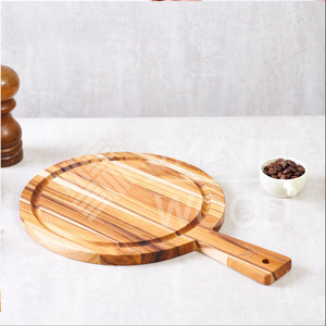 SMARTWOOD planche à découper en bois de boucher extra large de qualité supérieure avec manche en teck et couvercle huilé - Product Image 4